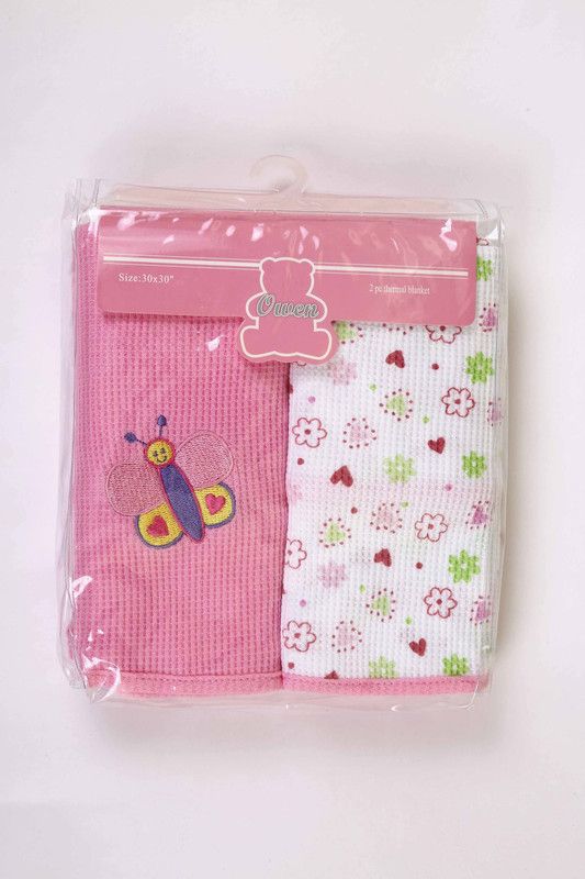 Owen Embroidered Double Thermal Blanket for Heavy Winter  (Cotton, Pink)