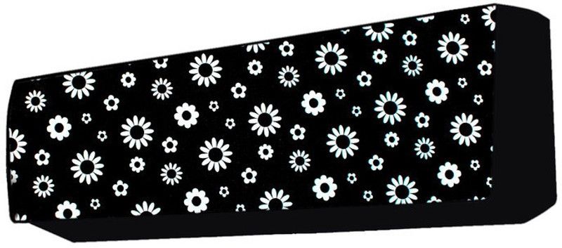 Fabrious Air Conditioner Cover  (Width: 81 cm, Black, White)