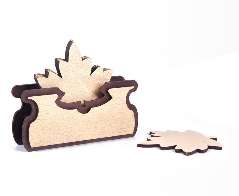 Daksh Enterprise Hexagon Reversible Wood Coaster  (Pack of 6)