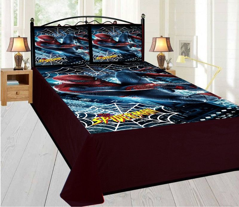 Mode on 300 TC Velvet Double Cartoon Flat Bedsheet  (Pack of 1, Multicolor)