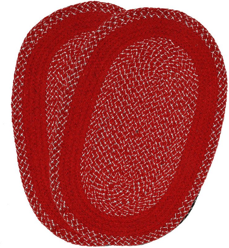 KUBER INDUSTRIES Cotton Door Mat  (Maroon, Free, Pack of 2)