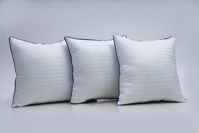 MOHIT CREATIONS Microfibre Solid Cushion Pack of 3  (White6)