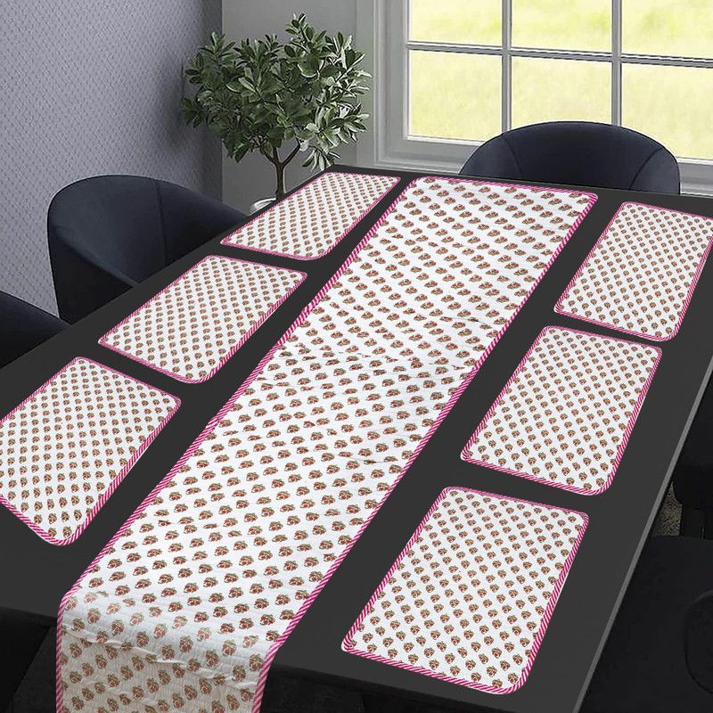 Flipkart SmartBuy Pink Organic Cotton Table Linen Set  (Pack of 7)