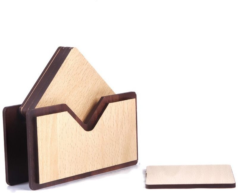 midu Triangle Reversible Wood Coaster  (Pack of 6)