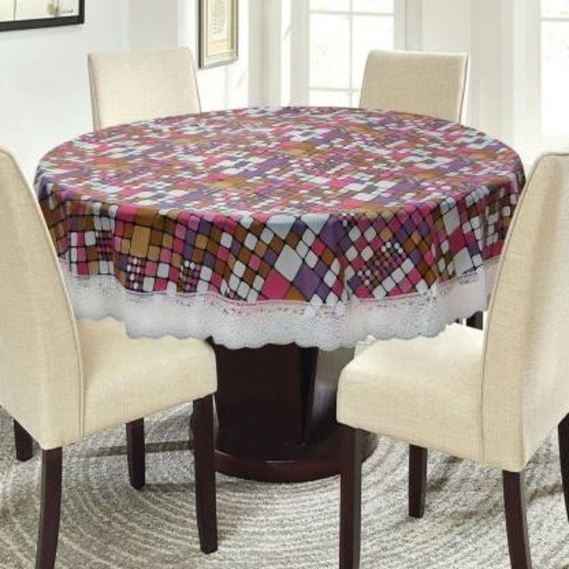Dakshya Industries Checkered 4 Seater Table Cover  (Multicolor, PVC)
