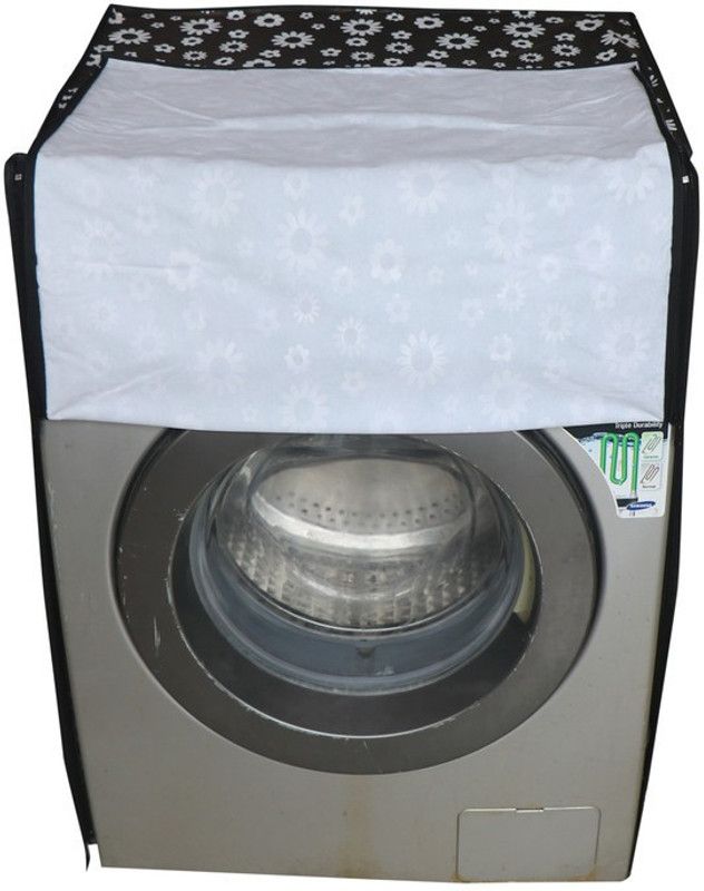 KingMatters Front Loading Washing Machine Cover  (Width: 66 cm, Black, White)