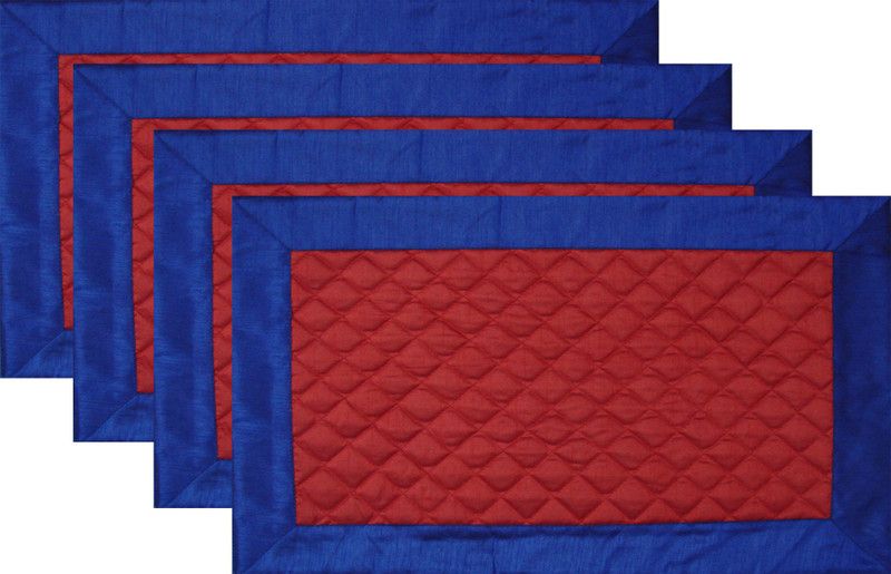 HOME SHINE Rectangular Pack of 4 Table Placemat  (Red, Polyester)