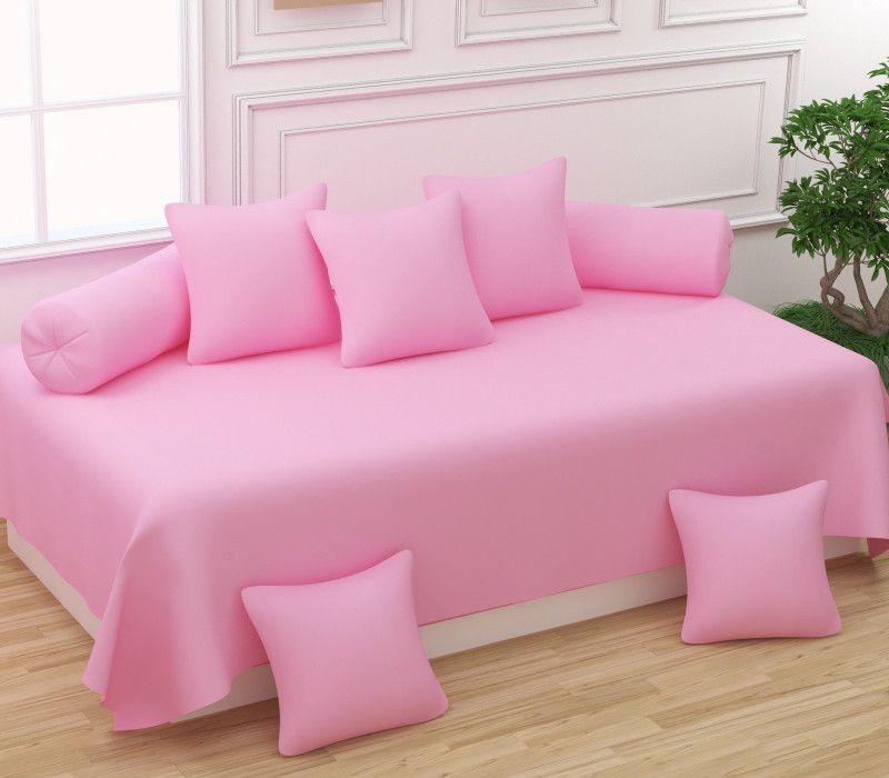 NIRMAL FURNISHINGS Cotton Plain Diwan Set  (Pink)