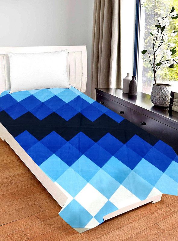SINGHS VILLAS DECOR 240 TC Cotton Single Printed Flat Bedsheet  (Pack of 1, Multicolor)
