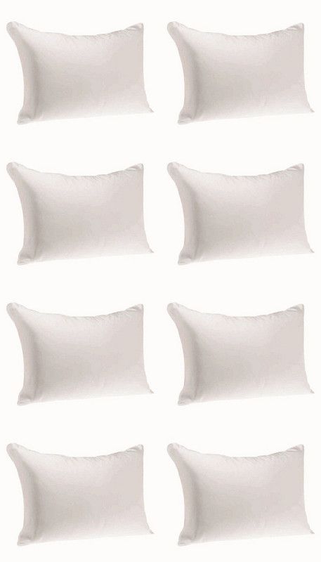 Soft Touch Polyester Fibre Solid Sleeping Pillow Pack of 8  (White)