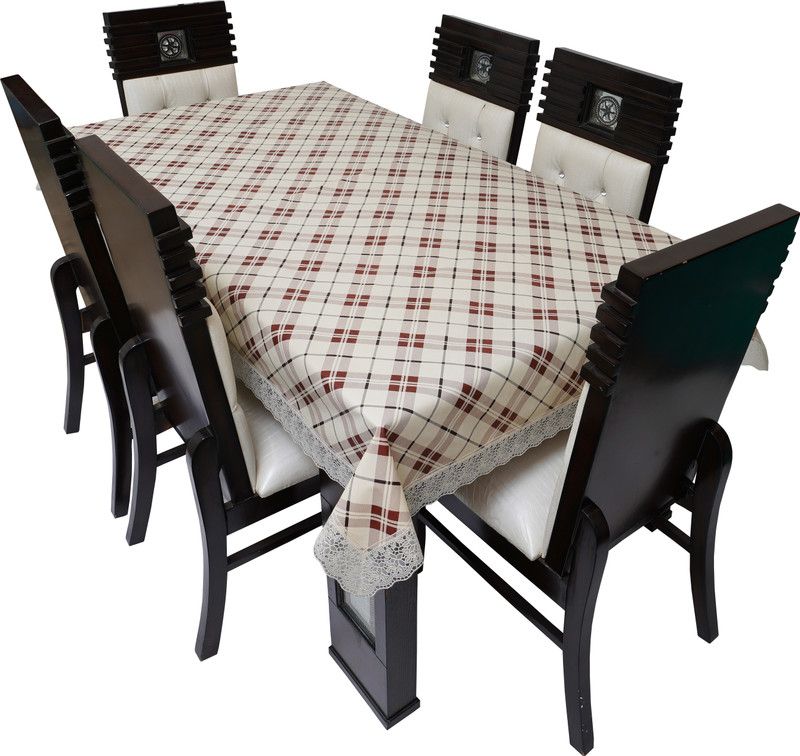 Dream Care Striped 8 Seater Table Cover  (Multicolor, Polyester)
