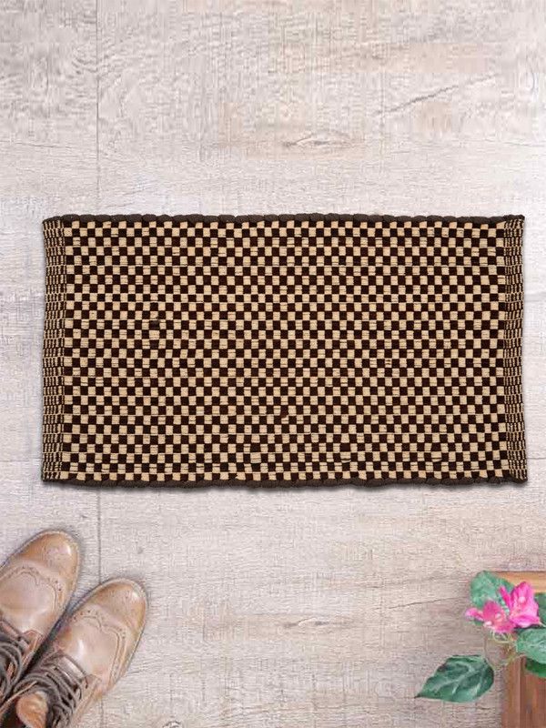 ROMEE Cotton Door Mat  (Brown, Medium)