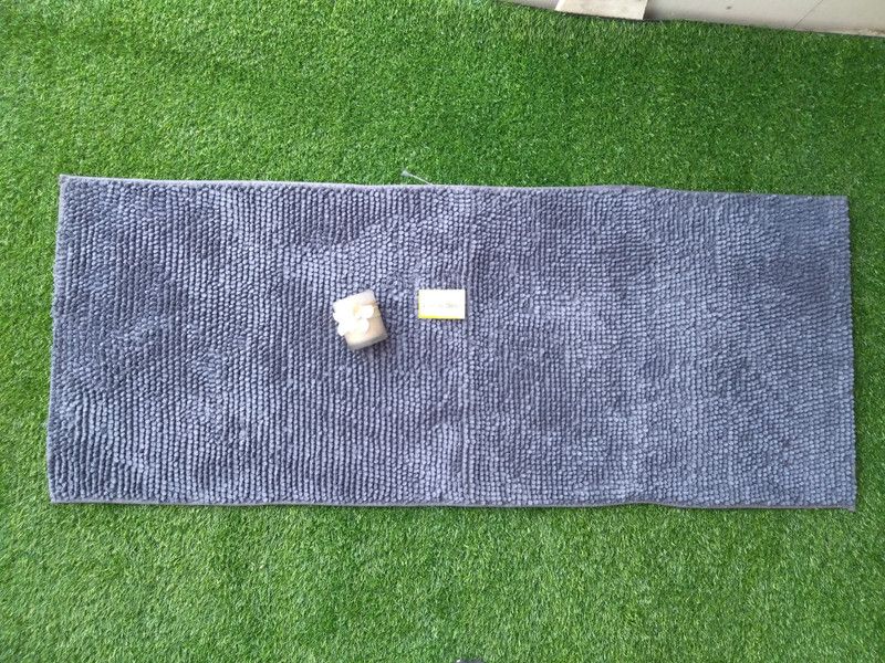 Liberty Gold Microfiber Floor Mat  (Grey, Large)