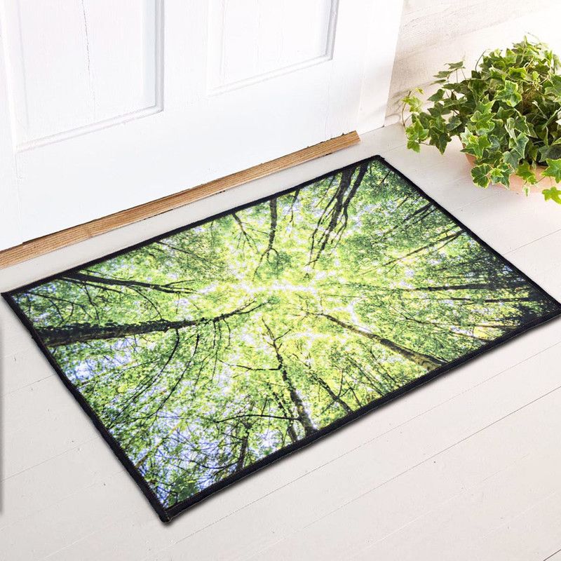 ohello Velvet Door Mat  (Pale Green, White, Medium)