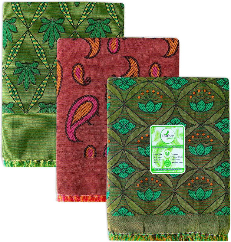 Feather Green 20 TC Polycotton Single Printed Flat Bedsheet  (Pack of 3, Multicolor)