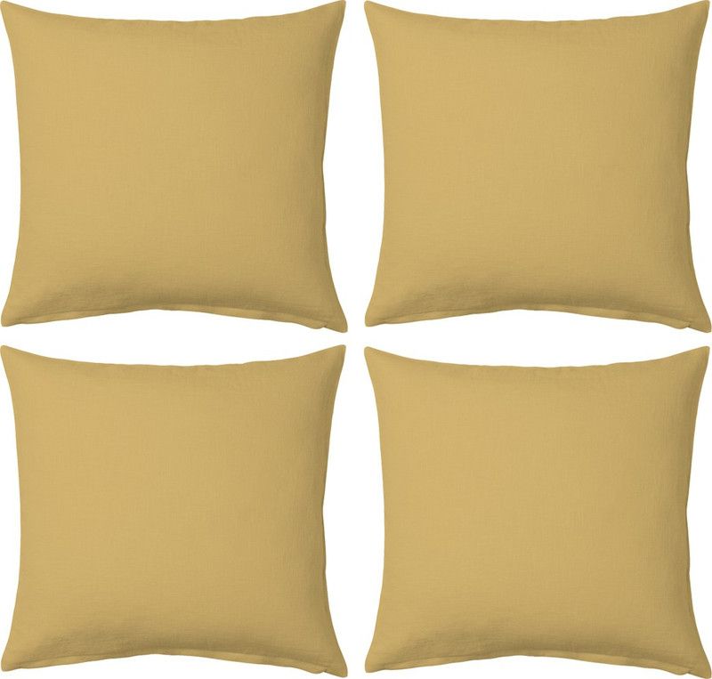 AVI Microfibre Solid Cushion Pack of 4  (Beige)