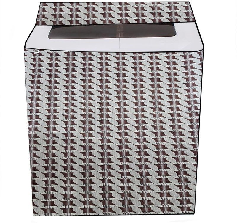 KingMatters Semi-Automatic Washing Machine Cover  (Width: 82 cm, Brown, White)