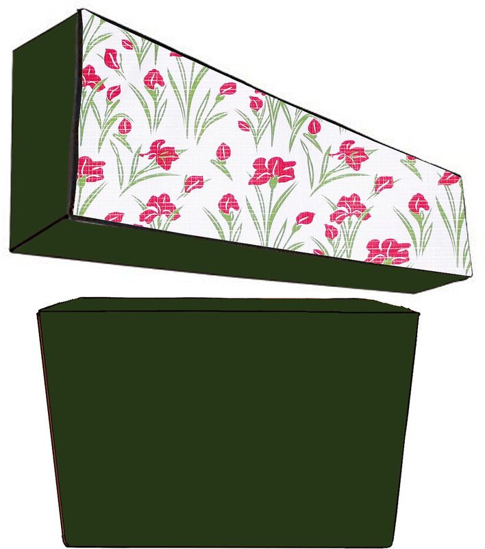 JM Homefurnishings Air Conditioner Cover  (Width: 104 cm, Red, White)