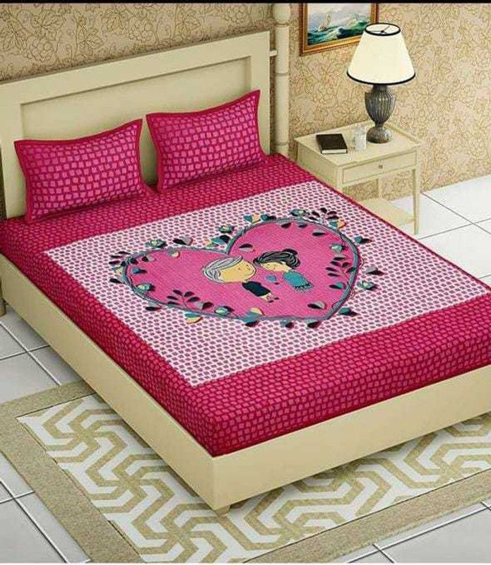 180 TC Cotton Double Jaipuri Prints Bedsheet  (Pack of 1, Multicolour)