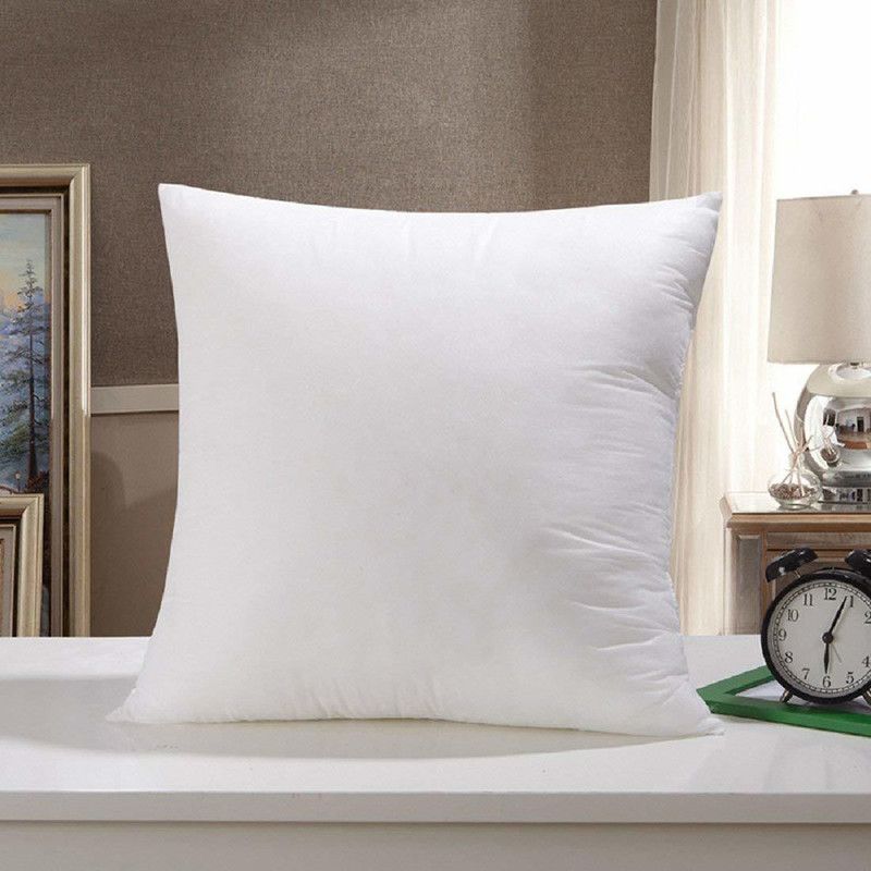 Elegrace Microfibre Solid Cushion Pack of 1  (White)