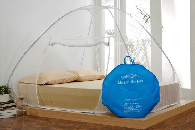 Healthgenie Polyester Adults Washable Double Bed Mosquito Net  (White, Tent)