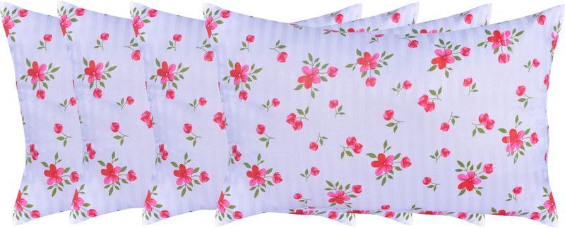 DeepStyle Cotton Solid Sleeping Pillow Microfibre Solid Sleeping Pillow Pack of 4  (White&Pink)