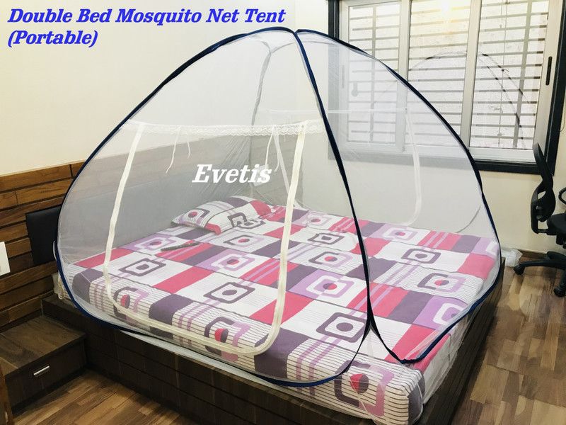 Polyester Adults Mosquito Net  (BLUE & WHITE)