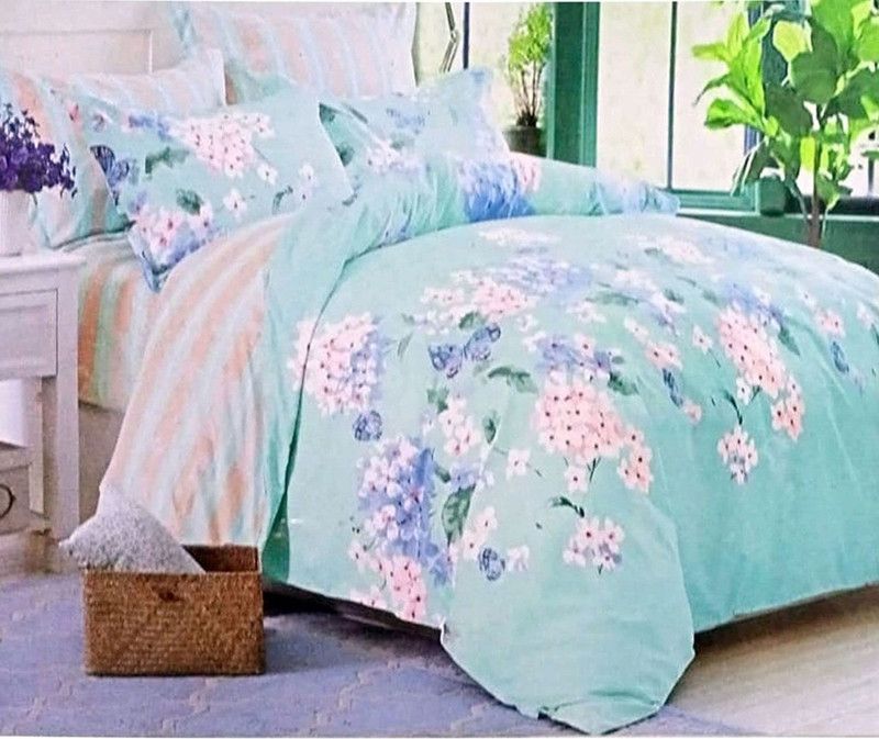 Shopyunlimited 144 TC Polycotton Queen Printed Flat Bedsheet  (Pack of 1, Multicolor)