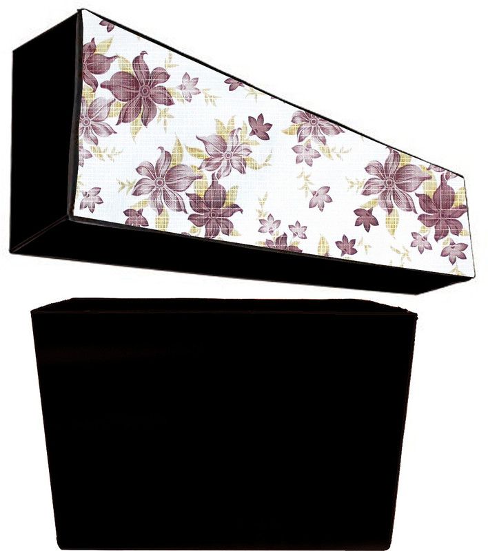 Delideal Air Conditioner Cover  (Width: 110 cm, Brown, White)