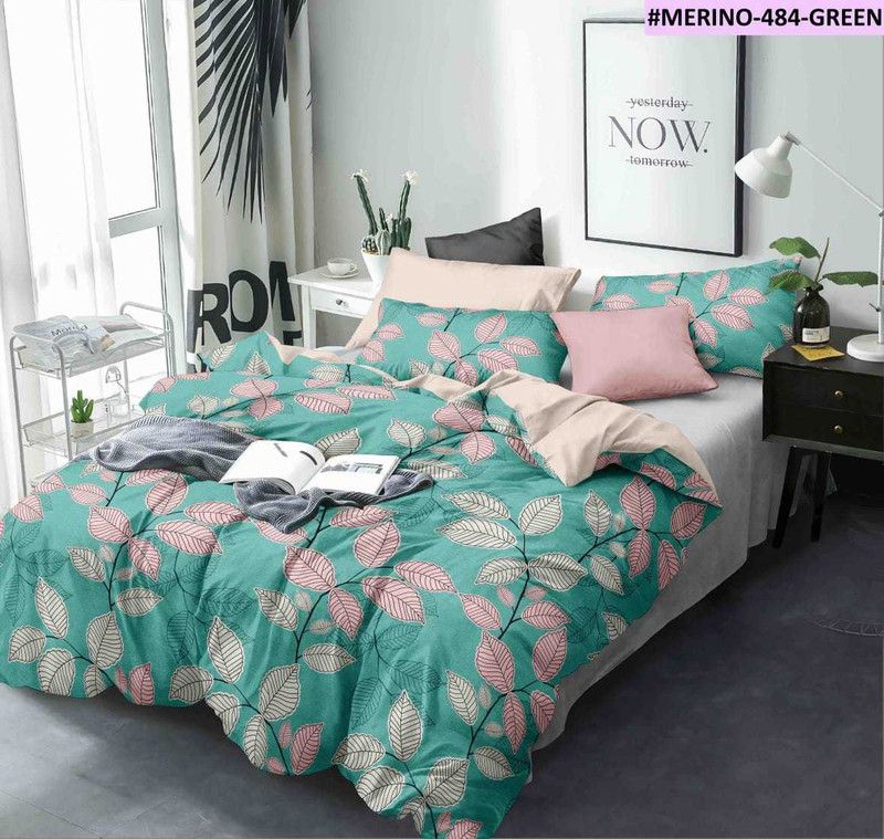 LRJ EXPORT 144 TC Polycotton Double Floral Flat Bedsheet  (Pack of 1, Multicolor)