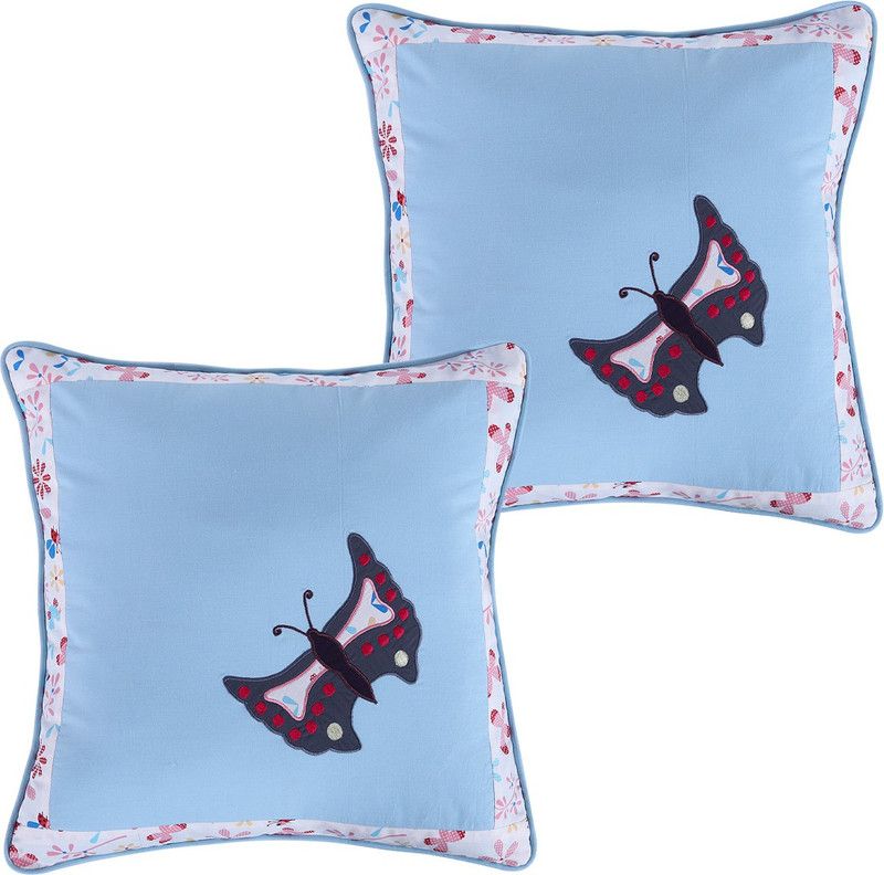 Hugs N Rugs Embroidered Cushions Cover  (Pack of 2, 40 cm*40 cm, Multicolor)