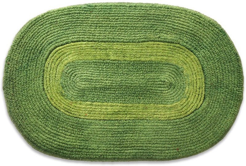 A CUBE LUXURY SOLUTIONS Cotton Door Mat  (Green, Medium)