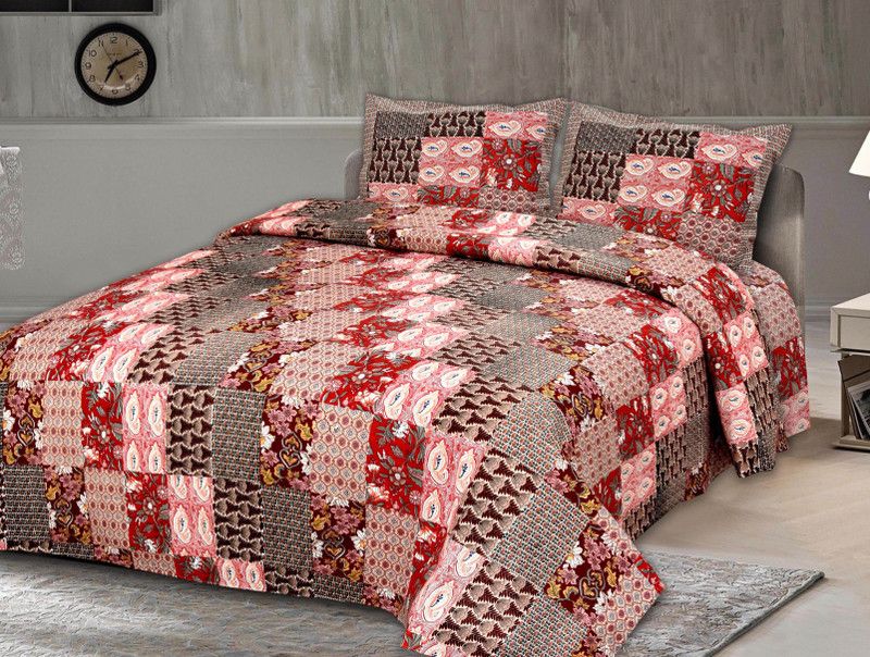 Loroco 180 TC Cotton King Printed Flat Bedsheet  (Pack of 1, Multicolor)