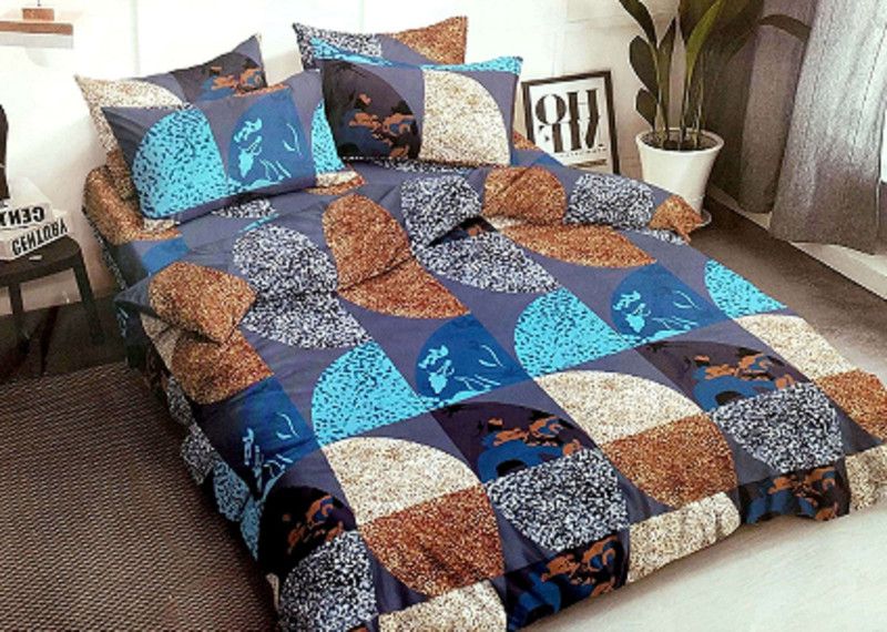 ABC TEXTILE HOUSE 280 TC Cotton King Checkered Flat Bedsheet  (Pack of 1, Multicolor)