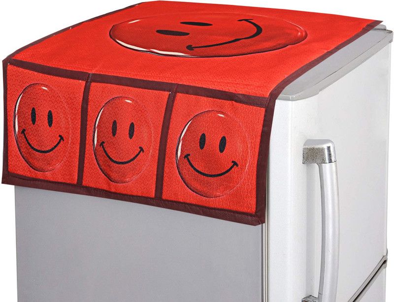 KUBER INDUSTRIES Refrigerator Cover  (Width: 54 cm, Red)