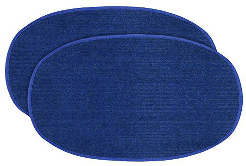 KUBER INDUSTRIES Microfiber Door Mat  (Blue, Medium, Pack of 2)