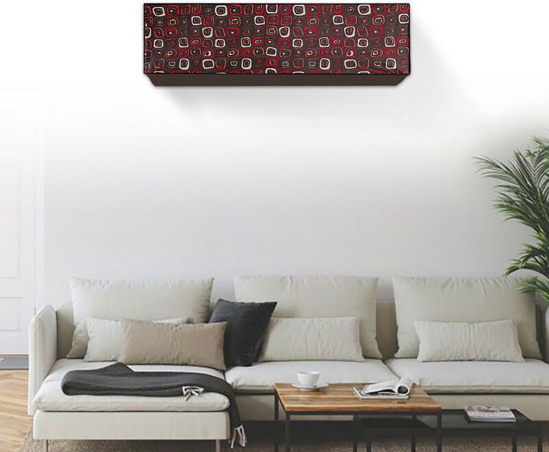 Glassiano Air Conditioner Cover  (Width: 100.076 cm, White, Brown)