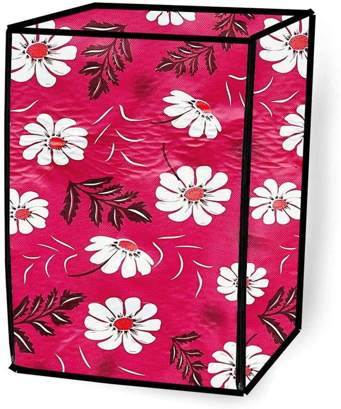 JM Homefurnishings Front Loading Washing Machine Cover  (Width: 66 cm, Pink, White)
