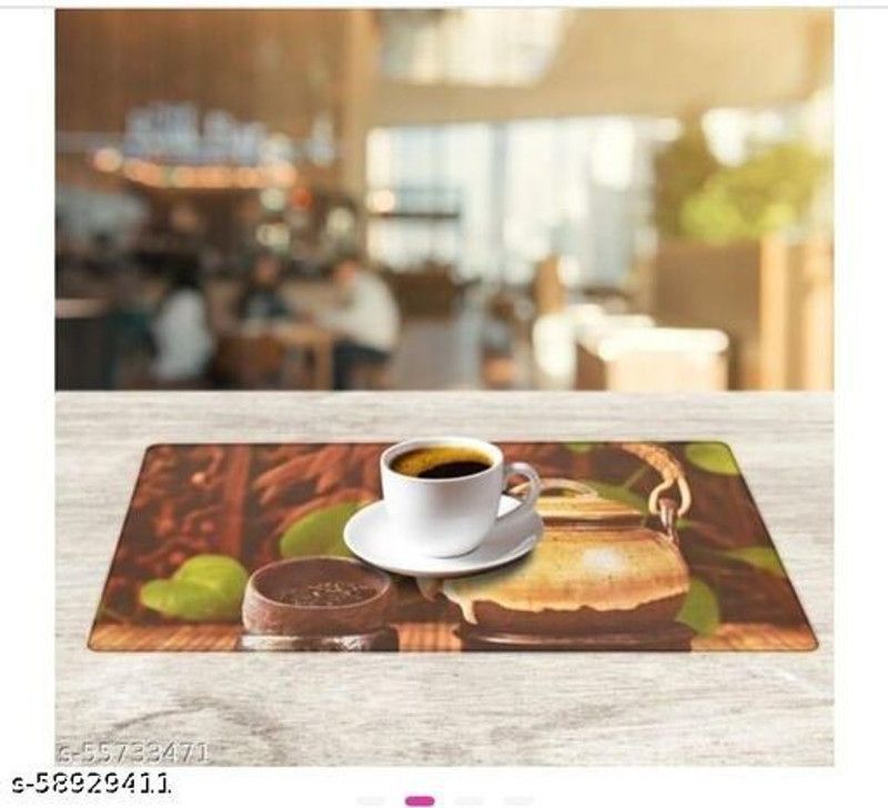 Square Pack of 6 Table Placemat  (Multicolor, Blue, PVC)