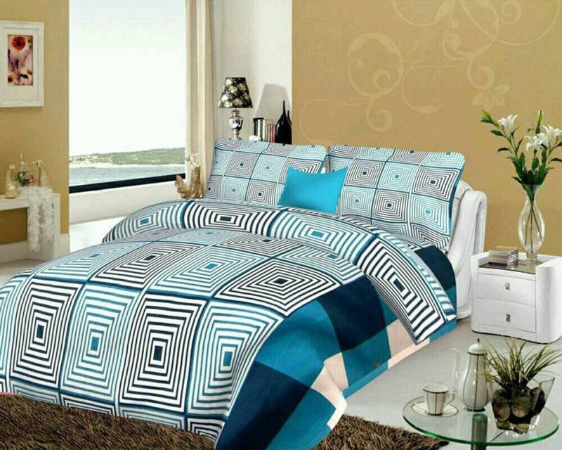 MR Gangoli 152 TC Cotton Double Geometric Flat Bedsheet  (Pack of 1, Multicolor)