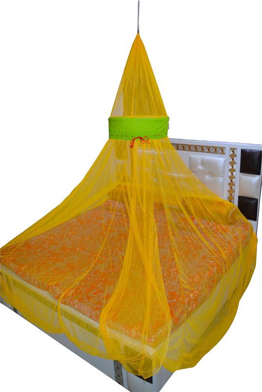 Creative Textiles Polyester Adults Washable Hanging net Mosquito Net  (Yellow, Ceiling Hung)