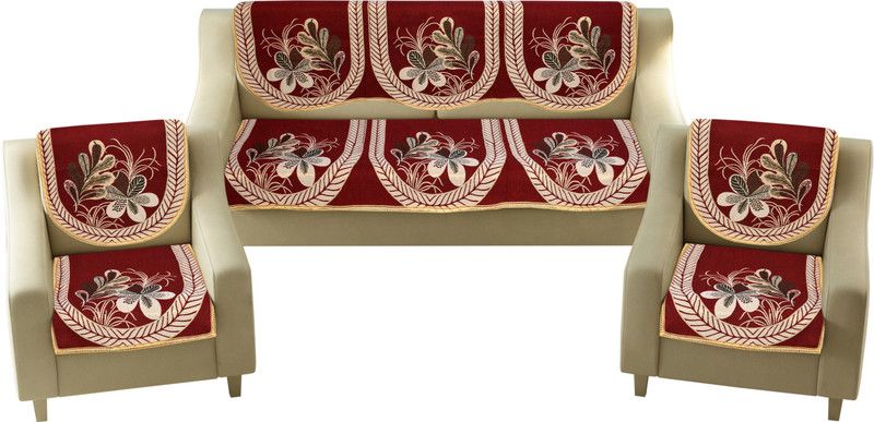 AK Decor Cotton Abstract Sofa Cover  (Multi Pack of 10)
