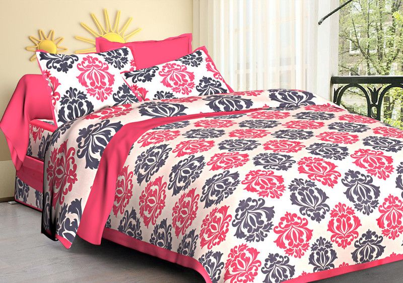 GUPTNATH 144 TC Cotton Double Jaipuri Prints Flat Bedsheet  (Pack of 1, Multicolor)