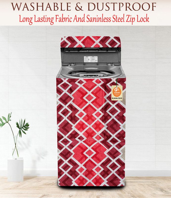 Kanushi Industries Top Loading Washing Machine Cover  (Width: 55 cm, RED)