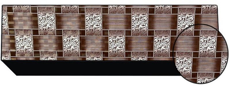 JM Homefurnishings Air Conditioner Cover  (Width: 113 cm, Brown, White)