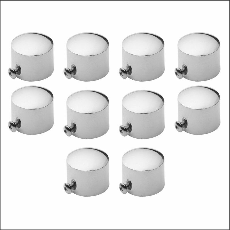 Pakhu Silver Rod Rail Bracket, Curtain Knobs Metal  (Pack of 10)