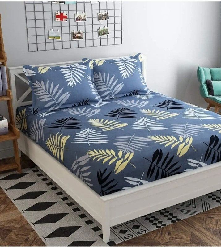 Gayatri Loomtex 210 TC Cotton Queen Printed Flat Bedsheet  (Pack of 1, Multicolor)