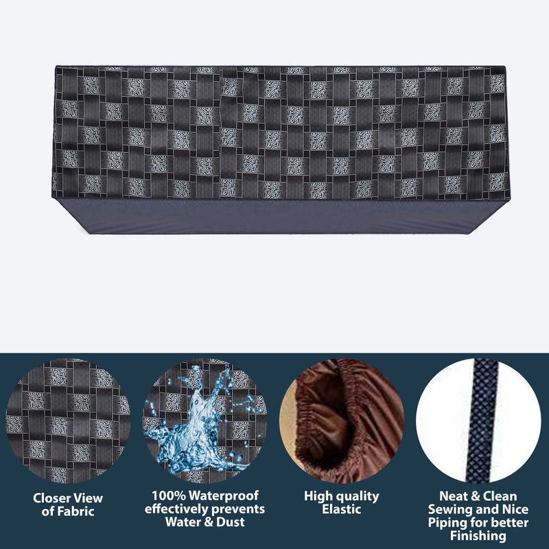Star Weaves Air Conditioner Cover  (Width: 111 cm, Grey)
