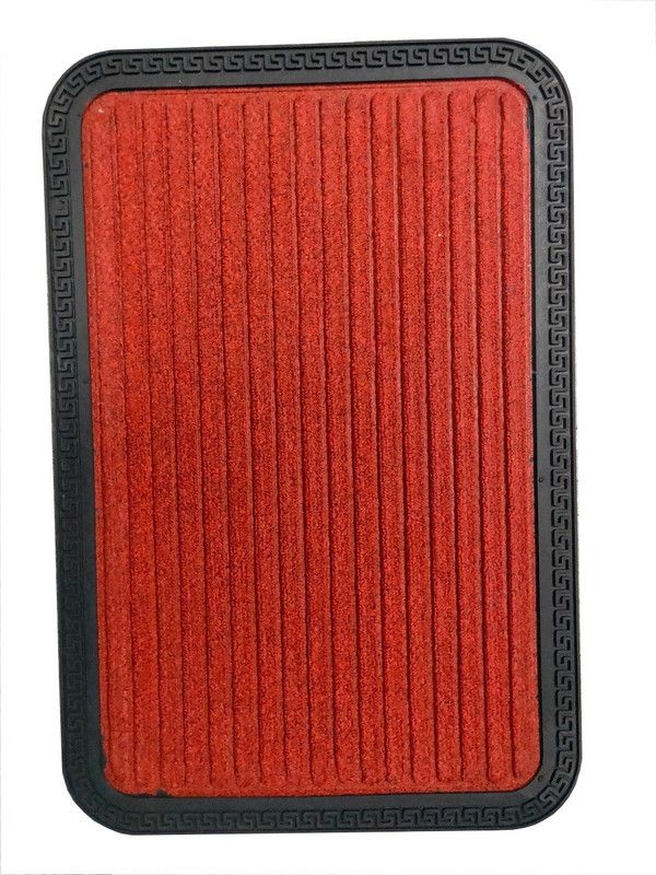 Avrito Craft Microfiber, Rubber Door Mat  (Red, Medium)
