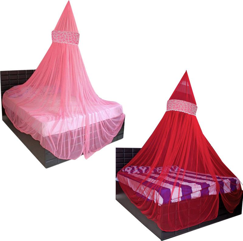 Creative Textiles Polyester Adults Washable GOOD MATERIAL.. Mosquito Net  (Multicolor, Ceiling Hung)